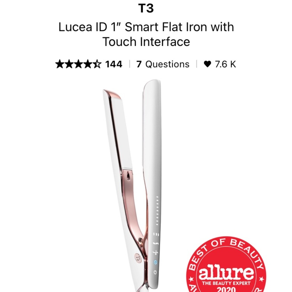 T3 Lucea ID 1 inch smart flat iron with touch interface